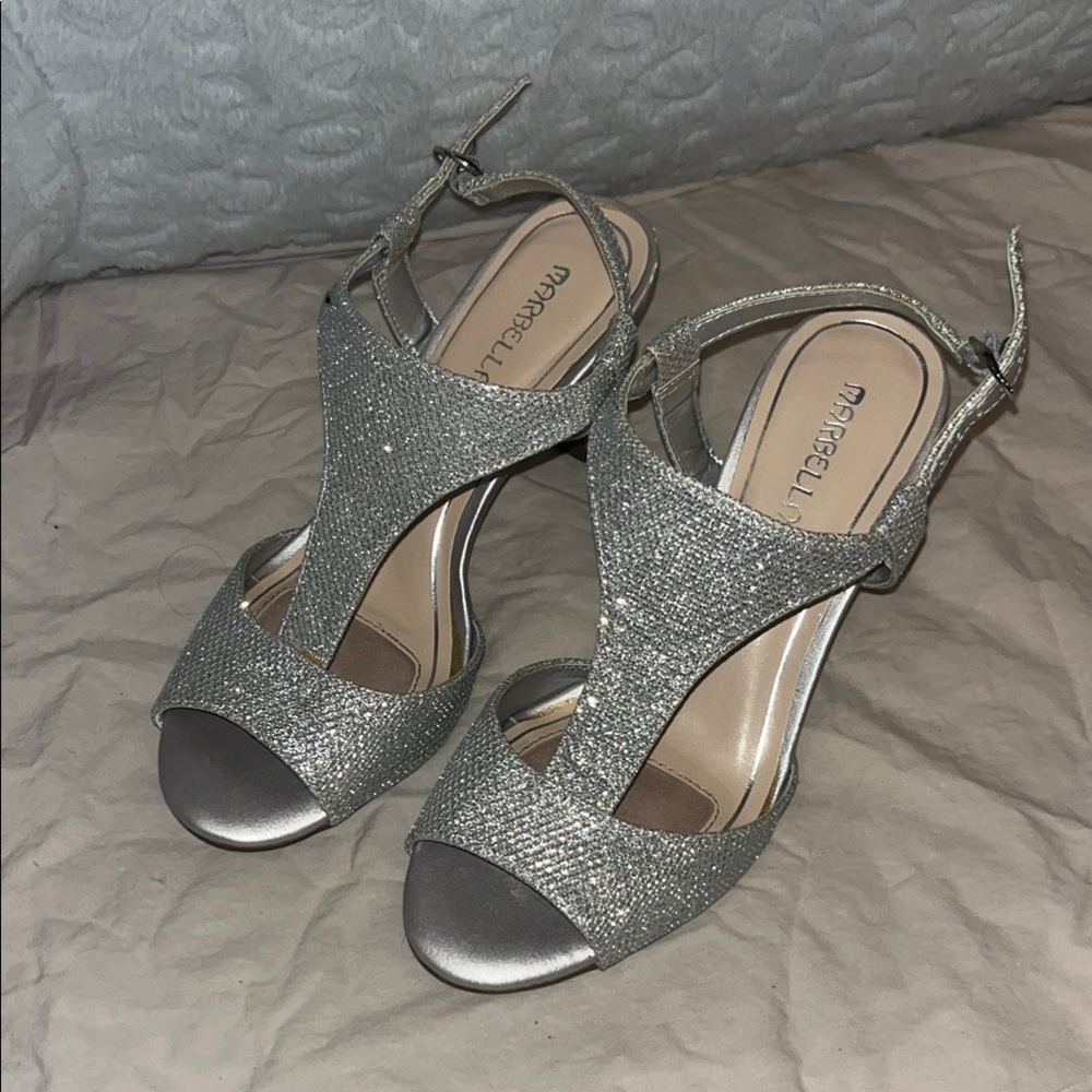 Women's Silver Strappy Heels